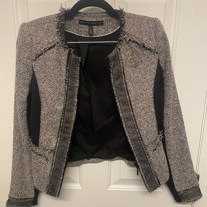 White House Black Market Tweed Moto Jacket, size 00